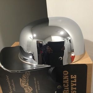 New Silver cool flip motorcycle baseball helmet.